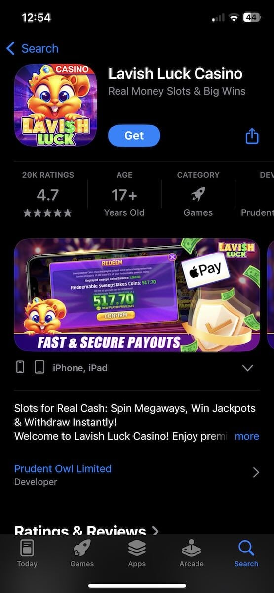 Lavish Luck iOS app