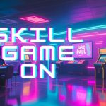 Bright Neon Lit Arcade Room with Jake Paul's name On One Screen & 