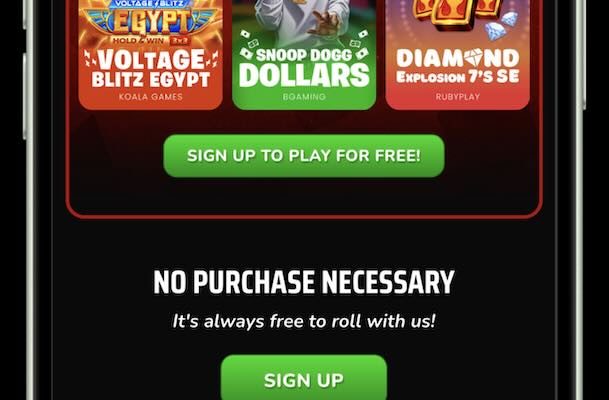 Rolla Casino on iPhone screen