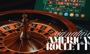 Roulette Wheel Close Up with Signature American Roulette Verbiage