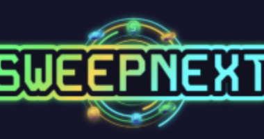 SweepNext Green:Blue Neon Logo On Navy Background
