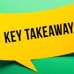 Yellow Speach Bubble Says Key Takeaways On Green Background