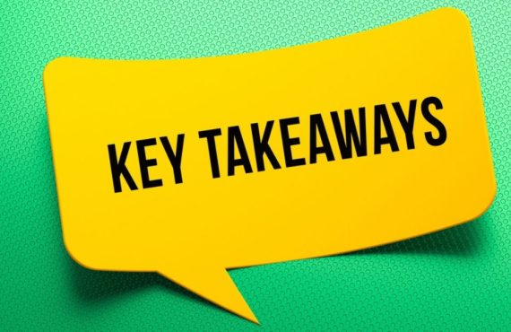 Yellow Speach Bubble Says Key Takeaways On Green Background