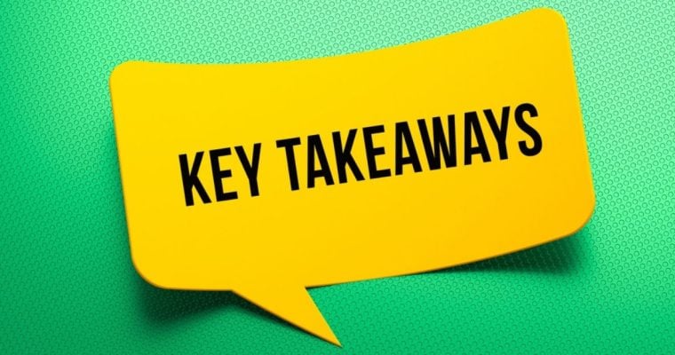 Yellow Speach Bubble Says Key Takeaways On Green Background