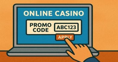 Illustration of entering promo code at online casino