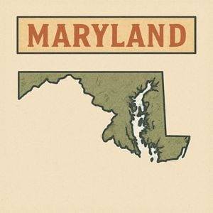 Illustration of Maryland for possible online casino legalization