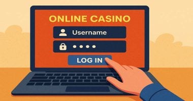 Illustration depicting online casino login