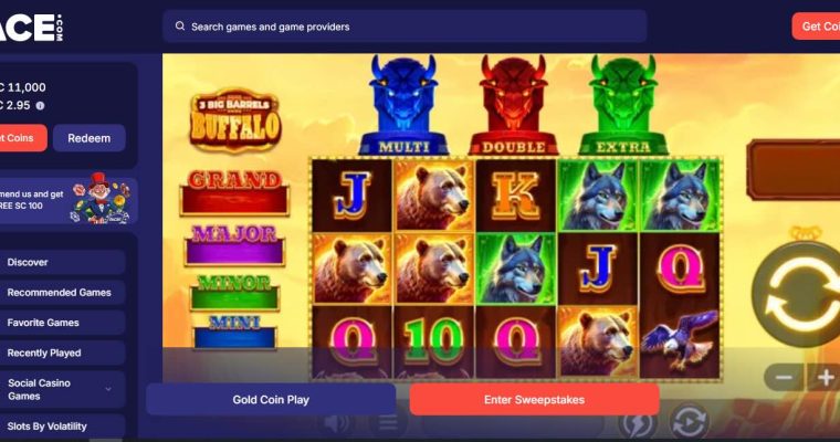 3 Big Barrels Buffalo slot at ACE Social Casino