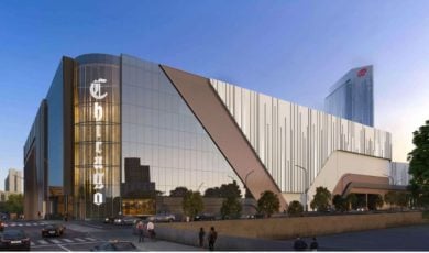 Project Rendering of Exterior of Bally's Downtown Chicago Casino