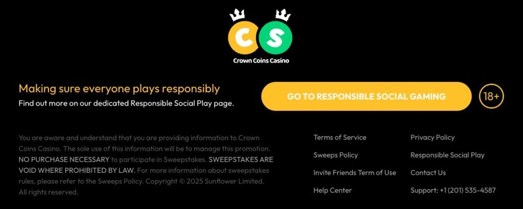 Crown Coins Casino responsibility