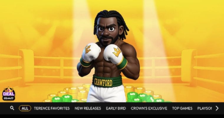 Screen Shot of Boxer Crawford As Main Character Crown Coins Online Slot Game