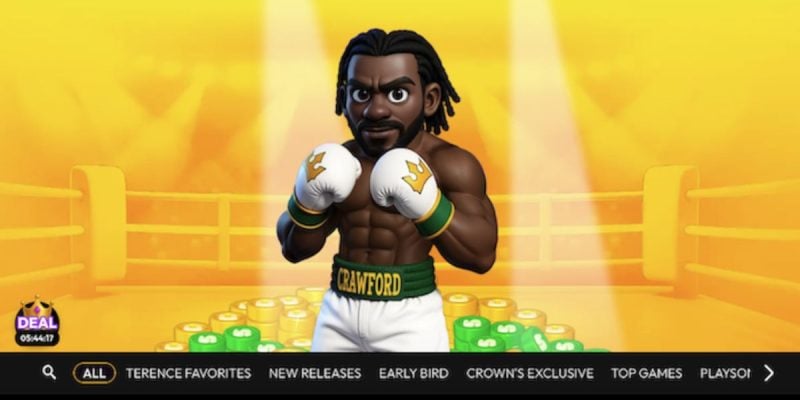 Screen Shot of Boxer Crawford As Main Character Crown Coins Online Slot Game