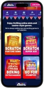 Dara Casino Scratch Off Games Cell Phone Image