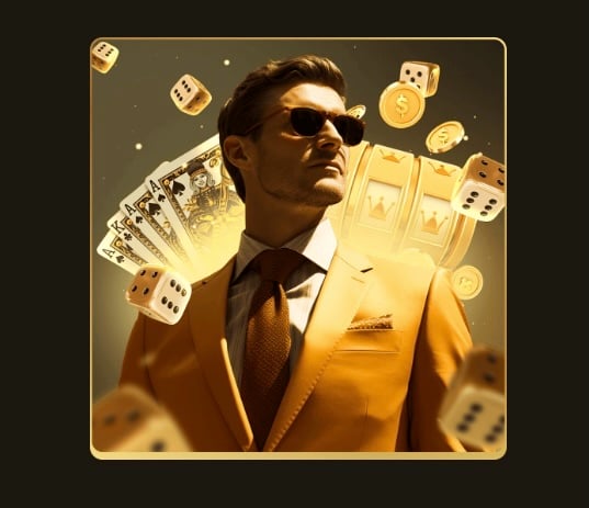Marketing image of player at GrandVault Casino