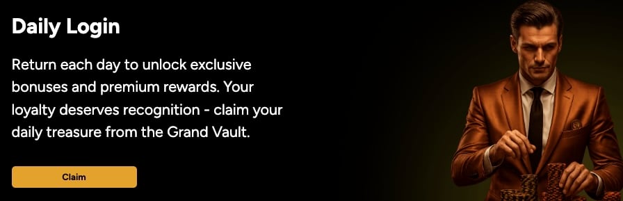 Grand Vault Casino daily bonus