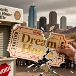 AZ Cityscape background with Dream Home Raffle Ticket Foreground