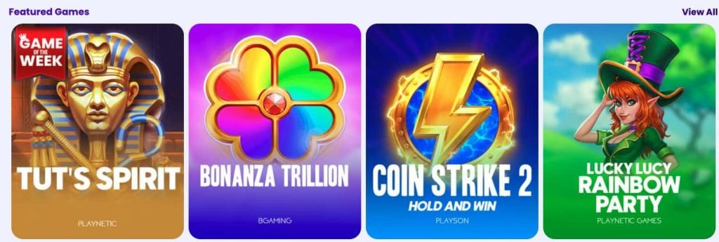 Mega Frenzy featured games
