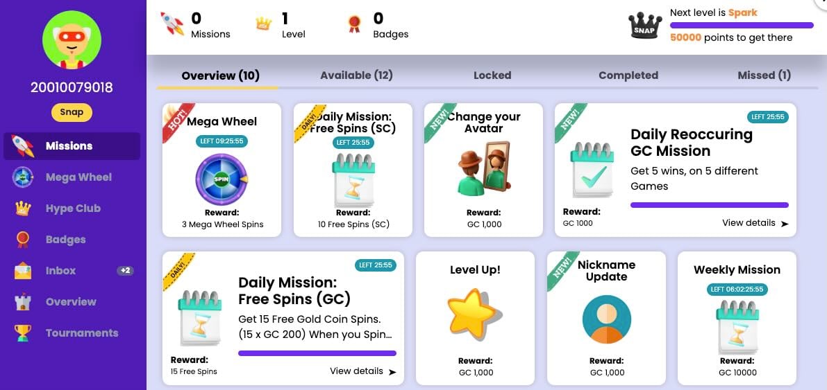 Mega Frenzy user missions