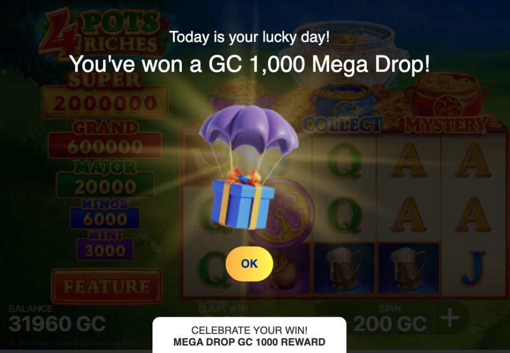 Mega Frenzy prize drops