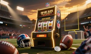 Football Stadium Packed with Cheering Fans Surround NFL-Themed Slot Game