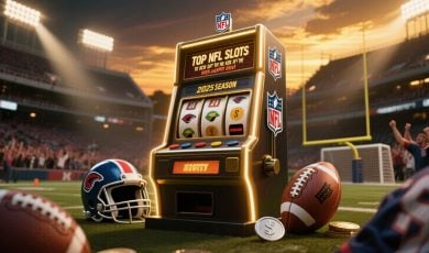 Football Stadium Packed with Cheering Fans Surround NFL-Themed Slot Game