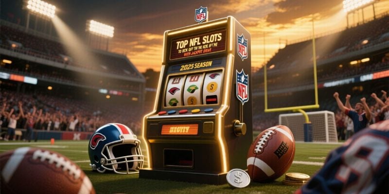 Football Stadium Packed with Cheering Fans Surround NFL-Themed Slot Game