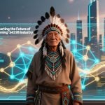 Cityscape and Digital Screen Background with Indian Man Standing in Front