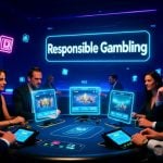 Responsible Gambling Neon Sign Sits Above Players Sitting At EGT