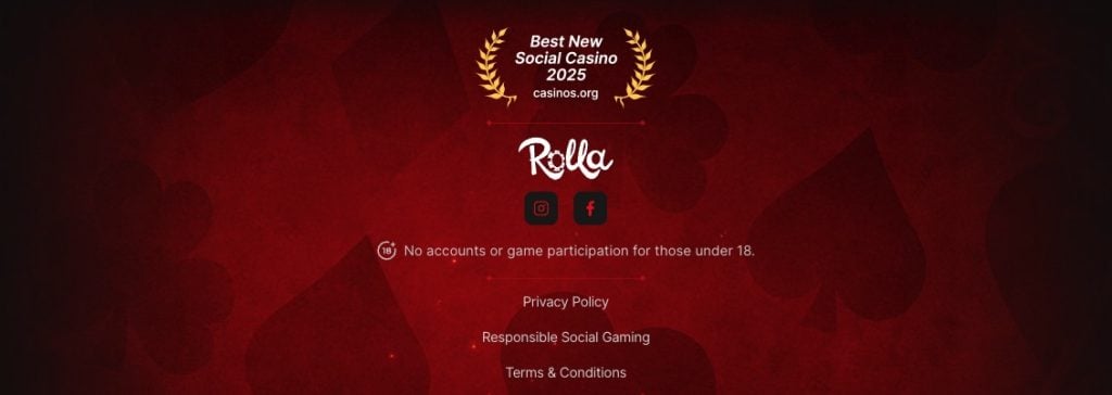 Rolla Casino site footer