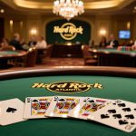 Hard Rock Casino Poker Table Displays Royal Flush Cards