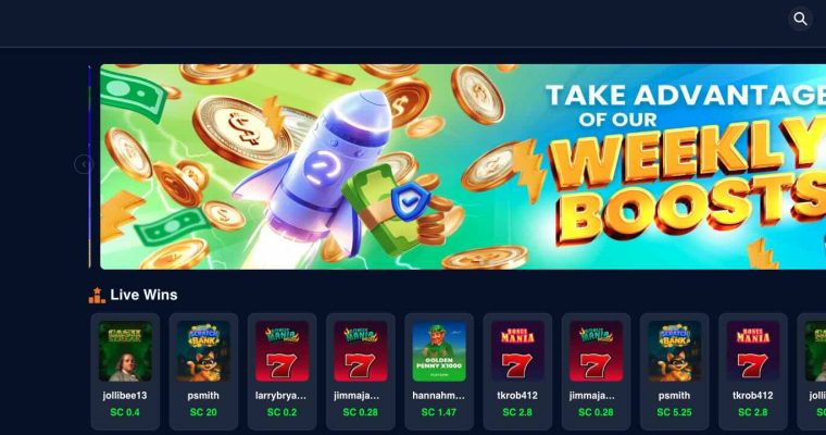 SpeedSweeps Casino home screen