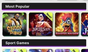 Thrillzz Social Casino slot selection