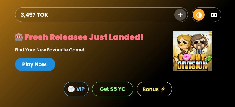 Yotta home screen with bonus offers