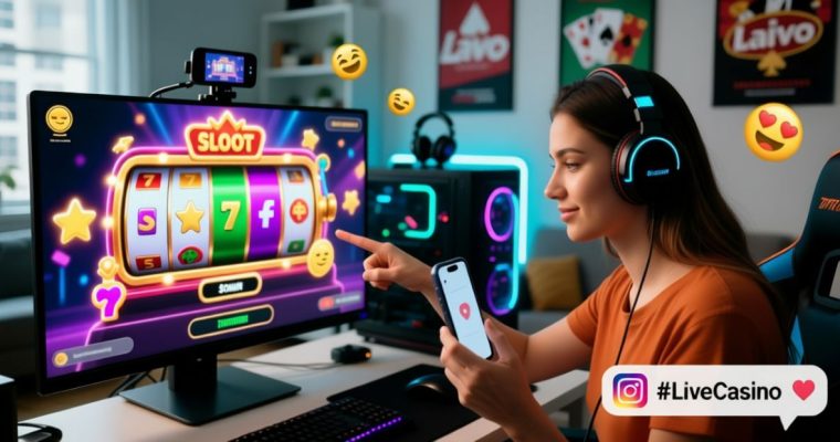 Woman Engages with Social Casino On Computer and Mobile Devices
