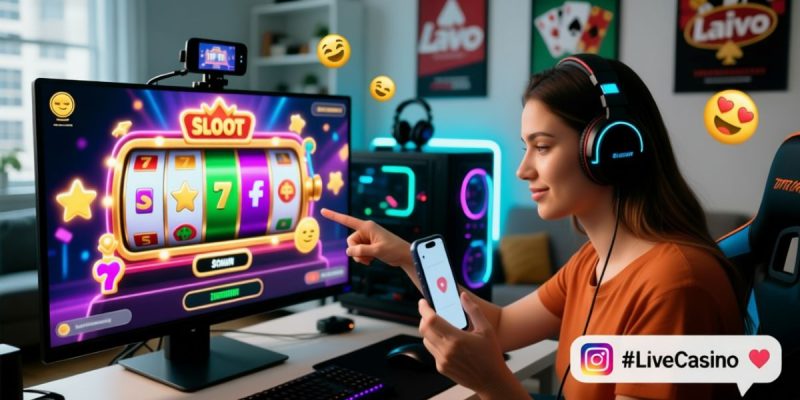 Woman Engages with Social Casino On Computer and Mobile Devices