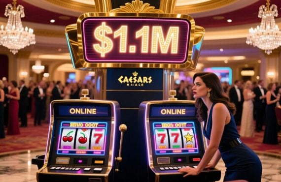 Sign Displays $1.1M Win Over Two Slot Games Inside Casino