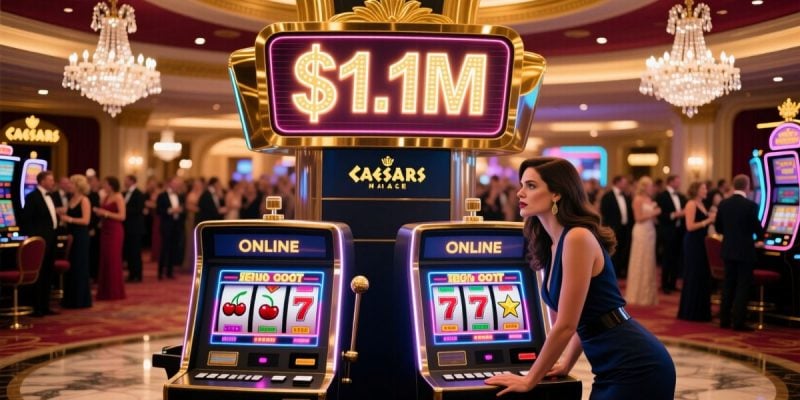 Sign Displays $1.1M Win Over Two Slot Games Inside Casino