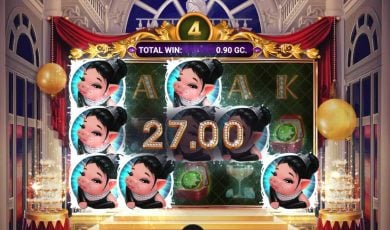 The Great Pigsby 27-coin win during free spins