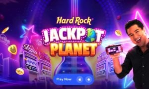 Hard Rock Jackpot Planet branding with Mario Lopez