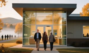 Conceptual Image of People Outside a New Treatment Facility In North Carolina