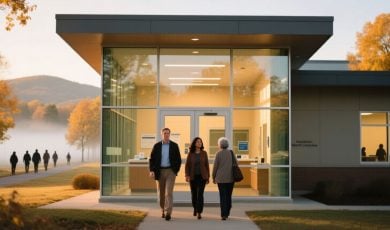 Conceptual Image of People Outside a New Treatment Facility In North Carolina