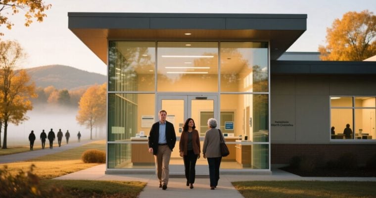 Conceptual Image of People Outside a New Treatment Facility In North Carolina