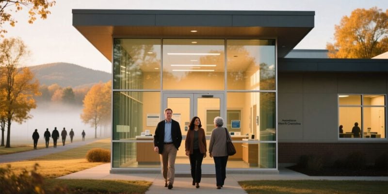 Conceptual Image of People Outside a New Treatment Facility In North Carolina