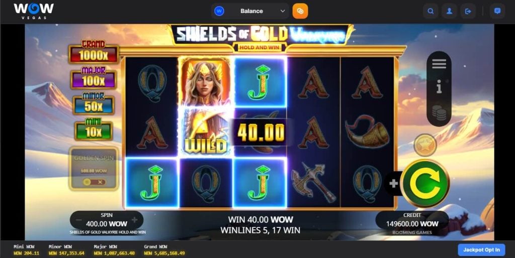 Shields of Gold Valkyrie jacks win