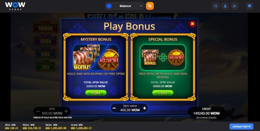 Shields of Gold Valkyrie mystery bonus