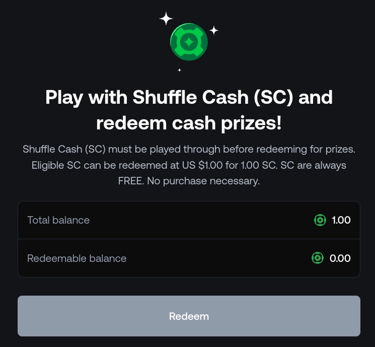 Shuffle.US Redemption Rules