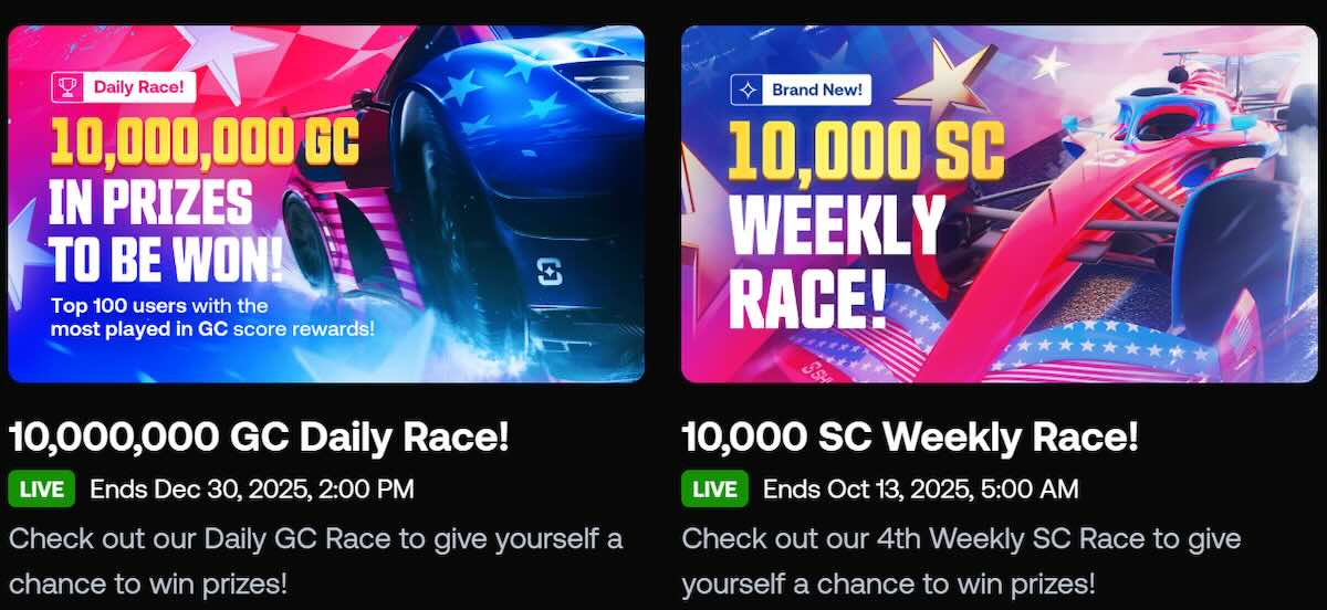 Shuffle.US weekly and daily races