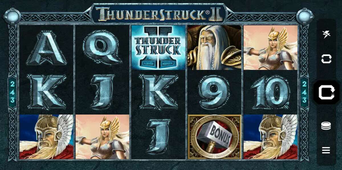 Thunderstruck II basic reel setup