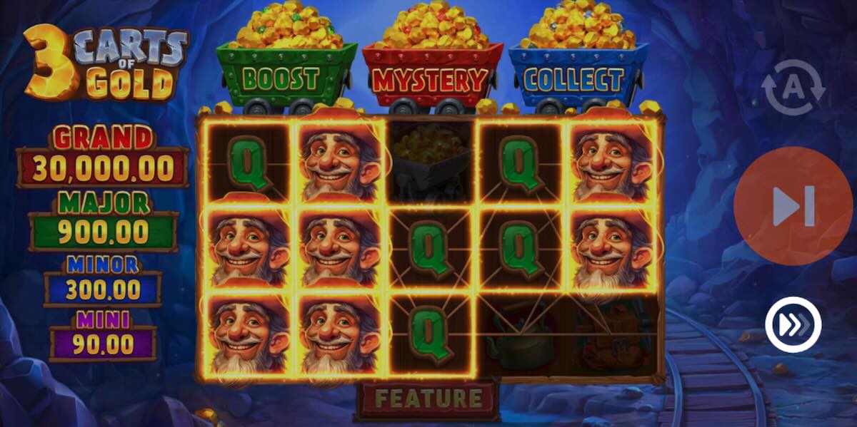 3 carts of gold miner symbol win