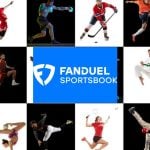 Various Sports Represented in Black/White Squares with FanDuel Logo